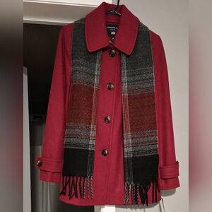 London Fog Single Breasted Coat And Scarf #1090